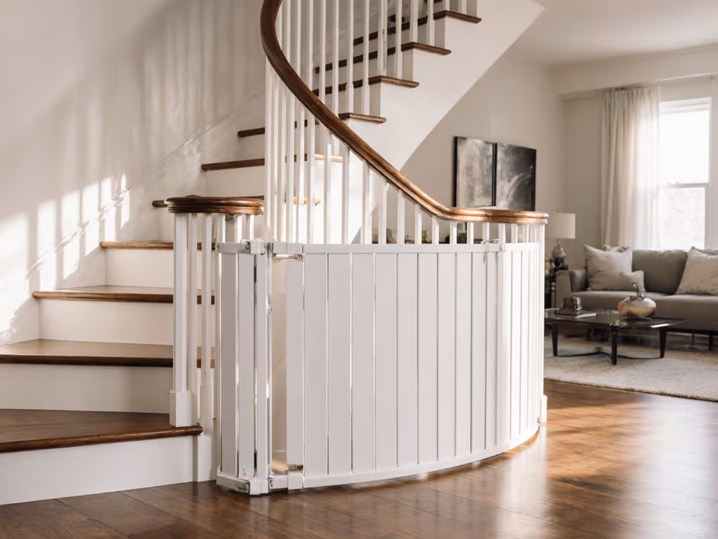 Best Stair Gates for Curved Stairs: No Drilling Required