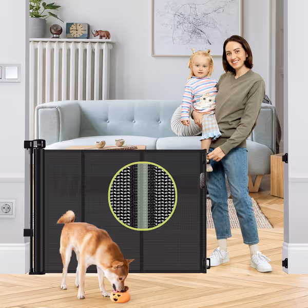 Reinforced 55" Wide Ret retractable Baby Gate